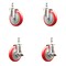 Service Caster 5 Inch 316SS Red Polyurethane Swivel 1/2 Inch Threaded Stem Caster Brakes, 2PK SS316TS20S514-PPUB-RED-121315-2-TLB2 - alternate 1